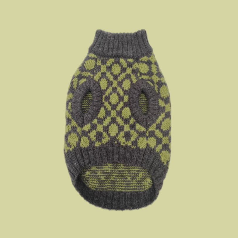 "Matcha" Ribbed Crewneck Dog Sweater